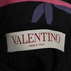 Valentino Black Floral Print Wool Blend Top and Pants Set M