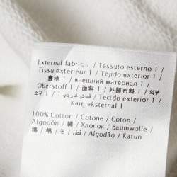 Pre Owned Valentino White Logo Sequin Embellished Cotton Knit Hoodie M