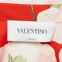 Pre Owned Valentino Multicolor Floral Print Silk Pleated Maxi Dress M