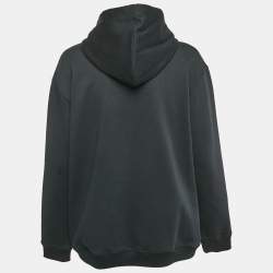 Valentino Black Vlogo Print Cotton Zip Up Hoodie S
