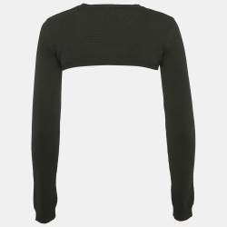 Pre Owned Valentino Black Cashmere Knit Crop Sweater S