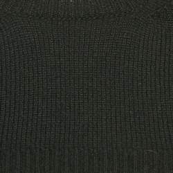 Pre Owned Valentino Black Cashmere Knit Crop Sweater S