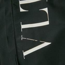 Pre Owned Valentino Black Pleated Nylon Maxi Skirt L