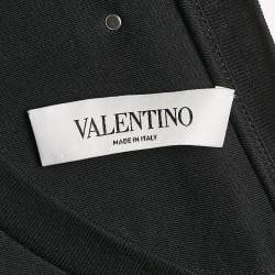 Pre Owned Valentino Black Cut-Out Jersey Crew Neck T-Shirt L