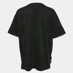 Pre Owned Valentino Black Cut-Out Jersey Crew Neck T-Shirt L