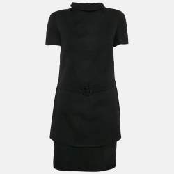 Valentino Garavani Black Viscose Mini Dress and Skirt Set M