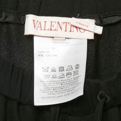 Pre Owned Valentino Black Crepe Wide Leg Trousers M