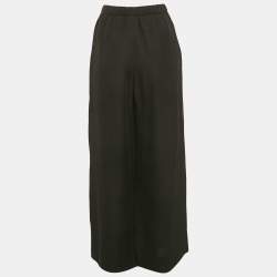 Pre Owned Valentino Black Crepe Wide Leg Trousers M