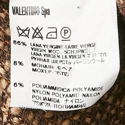 Pre Owned Valentino Brown/Beige Tweed Sleeveless Mini Dress M