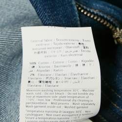 Valentino Blue Denim Braid Detail Waist Midi Skirt S