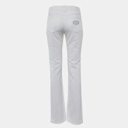 Pre Owned Valentino Vintage White Cotton Slim Fit Jeans M/Waist 30"
