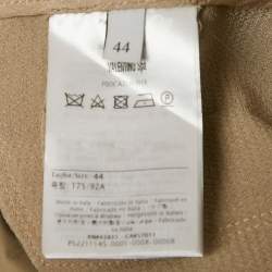 Pre Owned Valentino Beige Hammered-Satin and Gabardine Epaulettes Storm Flap Trench Coat M