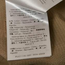 Pre Owned Valentino Beige Hammered-Satin and Gabardine Epaulettes Storm Flap Trench Coat M