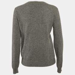 Valentino Grey VLTN Intarsia Wool Blend Sweatshirt L