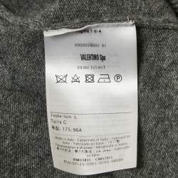 Valentino Grey VLTN Intarsia Wool Blend Sweatshirt L