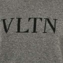 Valentino Grey VLTN Intarsia Wool Blend Sweatshirt L