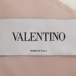 Pre Owned Valentino Pink Tulle Embellished One shoulder Evening Dress L