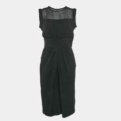 Pre Owned Valentino Black Crepe Sleeveless Short Dress L