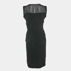 Pre Owned Valentino Black Crepe Sleeveless Short Dress L