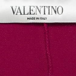 Pre Owned Valentino Red Knit Ruffled Sleeveless Short Dress L