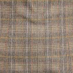 Pre Owned Valentino Brown Plaid Wool Sleeveless Flounce Short Dress M