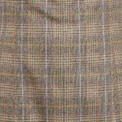 Pre Owned Valentino Brown Plaid Wool Sleeveless Flounce Short Dress M