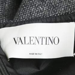 Pre Owned Valentino Black Wool Blend Sleeveless Short Dress M