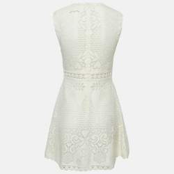 Valentino Off-White Lace Sleeveless Mini Dress S