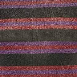Valentino Purple/Black Striped Lurex Knit Jumper M