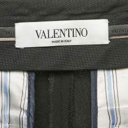 Valentino Black Wool Straight Leg Trousers M