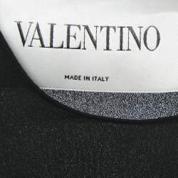 Valentino Black Silk Crepe Panel Detail Midi Shift Dress S