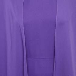 Pre Owned Valentino Purple Silk Cape Mini Dress S