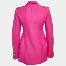 Valentino Pink Wool Rockstud Single Breasted Blazer S