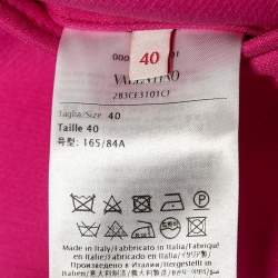 Valentino Pink Wool Rockstud Single Breasted Blazer S