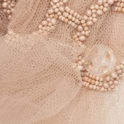 Pre Owned Valentino Pink Tulle Long Sleeve Evening Dress L