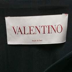 Pre Owned Valentino Navy Blue Wool Blend Polo Collar Mini Dress XL
