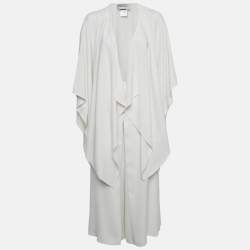 Valentino White Crepe Wide Leg Trousers and Cape Shrug Set S/One Size