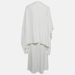 Valentino White Crepe Wide Leg Trousers and Cape Shrug Set S/One Size