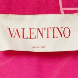 Valentino Pink Printed Stud Detail Silk Mini Dress M