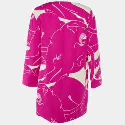 Valentino Pink Printed Stud Detail Silk Mini Dress M