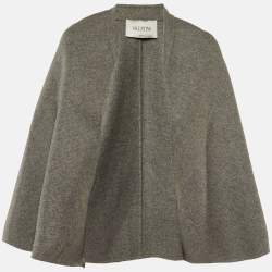 Valentino Grey Wool Cape S
