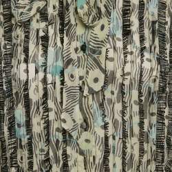 Pre Owned Valentino Multicolor Printed Silk Bead Embellished Pintuck Detail Dress M