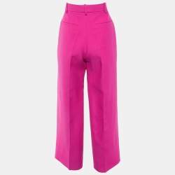Valentino Pink Wool Pleated Trousers M