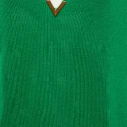 Valentino Green Cashmere Plunge Neck Jumper S