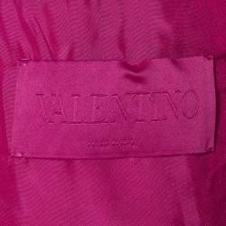 Valentino Pink Sequin Embellished Brocade Cropped Jacket S