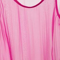Valentino Pink Silk Sheer Sleeveless Top XS