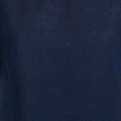 Pre Owned Valentino Navy Blue Wool Blend Pocket Detail Mini Dress L