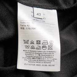 Valentino Black Sateen Plisse Midi Skirt M