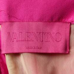Valentino Pink Wool Blend Off-Shoulder Jumpsuit S