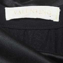 Valentino Vintage Black Silk Bow Detail Mini Dress L